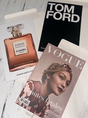 Vogue Magazine with Chanel Coco Mademoiselle & Tom Ford boxes/fake books
